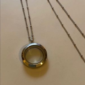 Origami Owl Silver Medium Locket + Chain